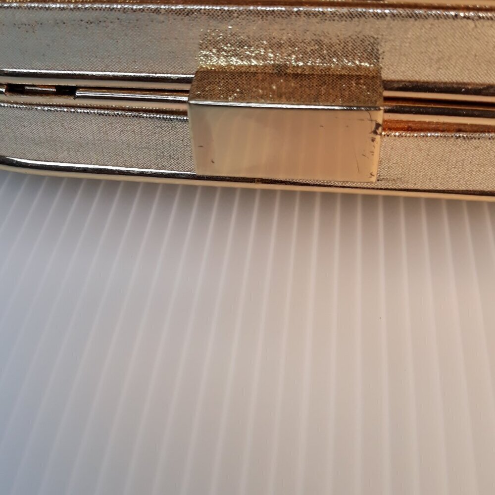 Lulu Townsend Gold Floral Clutch Handbag Party Wedding Date Night Event Festive - Picture 3 of 15
